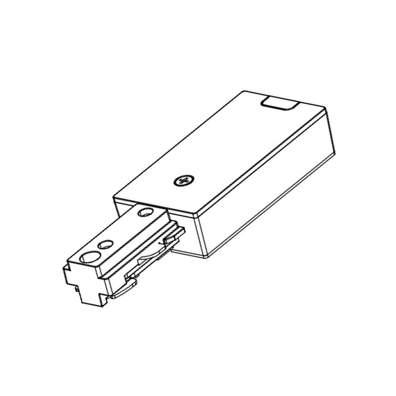 Westgate Mfg 3-Wire Track Live End, Black, TR-LE-BK