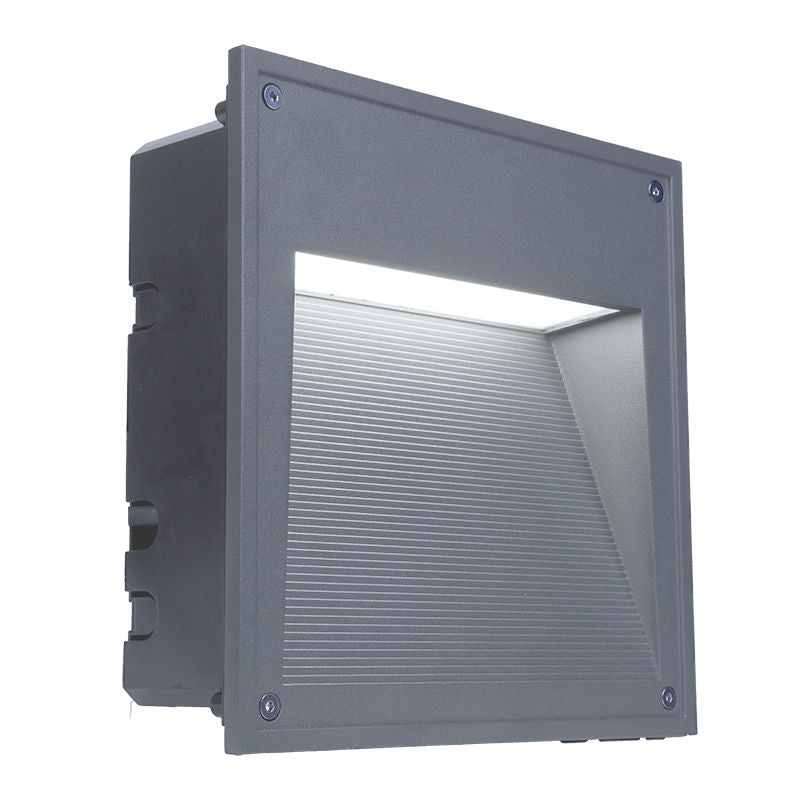Westgate Mfg 10 In. Square Step Light, 10/18/25W, CCT Selectable, CRI80, 0-10V, RAL7016 Grey, STP-10X10-MCTP-GY