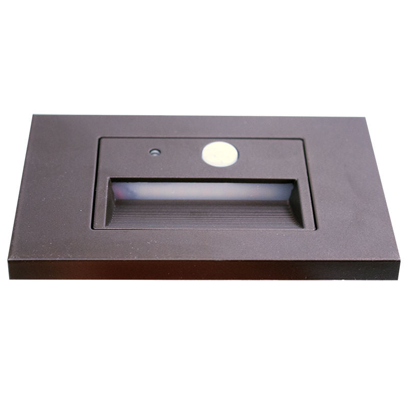 Westgate Model A - 120V Selectable CCT LED Integrated Step Lights with PIR Motion Sensor & Photocell, 3W, 3000K/4000K/5000K Oil-Rubbed Bronze, SLE-A-120V-MCT-PIR-ORB