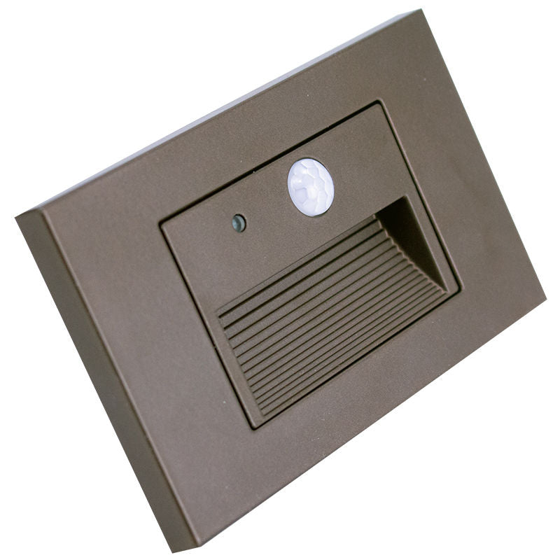 Westgate Model A - 120V Selectable CCT LED Integrated Step Lights with PIR Motion Sensor & Photocell, 3W, 3000K/4000K/5000K Oil-Rubbed Bronze, SLE-A-120V-MCT-PIR-ORB