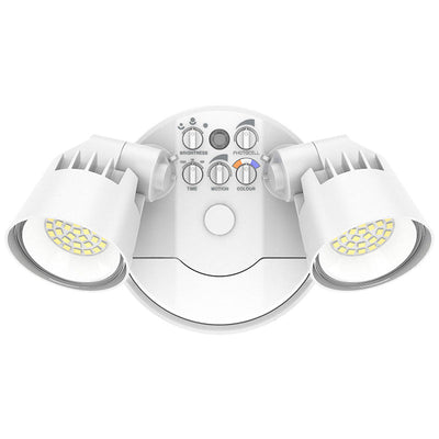 Westgate Mfg SLX 2-Head Security Flood Light, 16-25W, CCT Selectable, IP65, White, SLX-2H-MCTP-WH-P