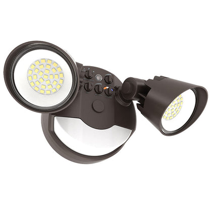 Westgate Mfg SLX 2-Head Security Flood Light, 16-25W, CCT Selectable, IP65, Bronze, SLX-2H-MCTP-BR-P