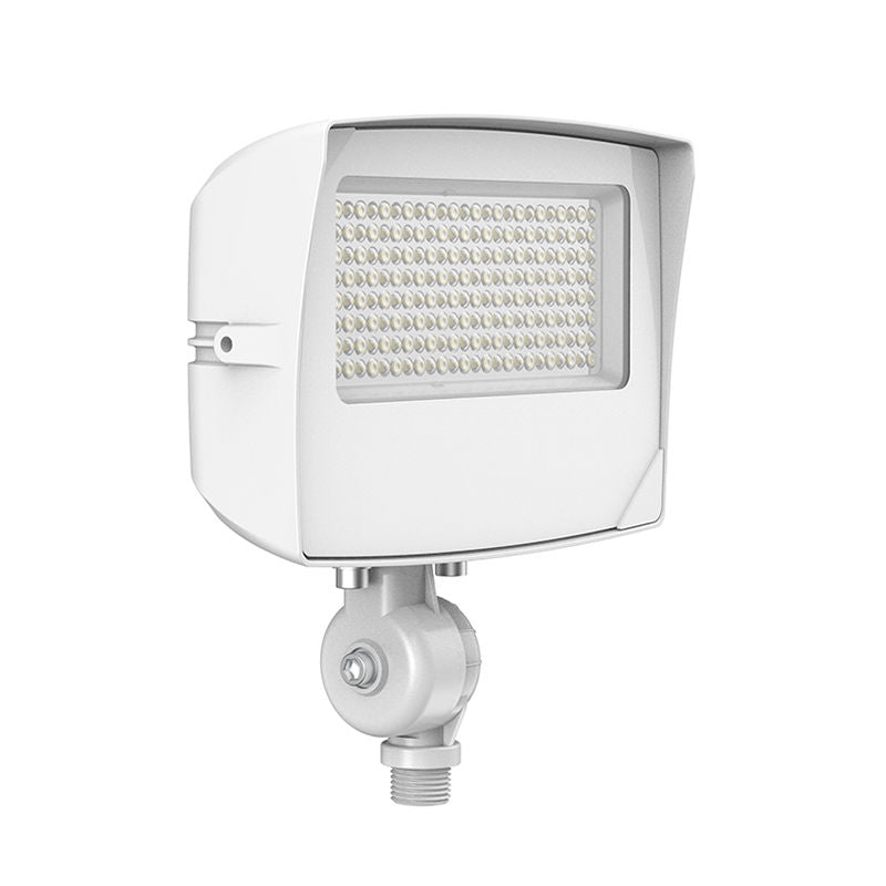 Westgate Mfg LF4MAX Flood Light, 20/30/50W, CCT Selectable, 0-10V, Knuckle, Photocell, White, LF4MAX-MD-20-50W-MCTPB-KN-P-WH