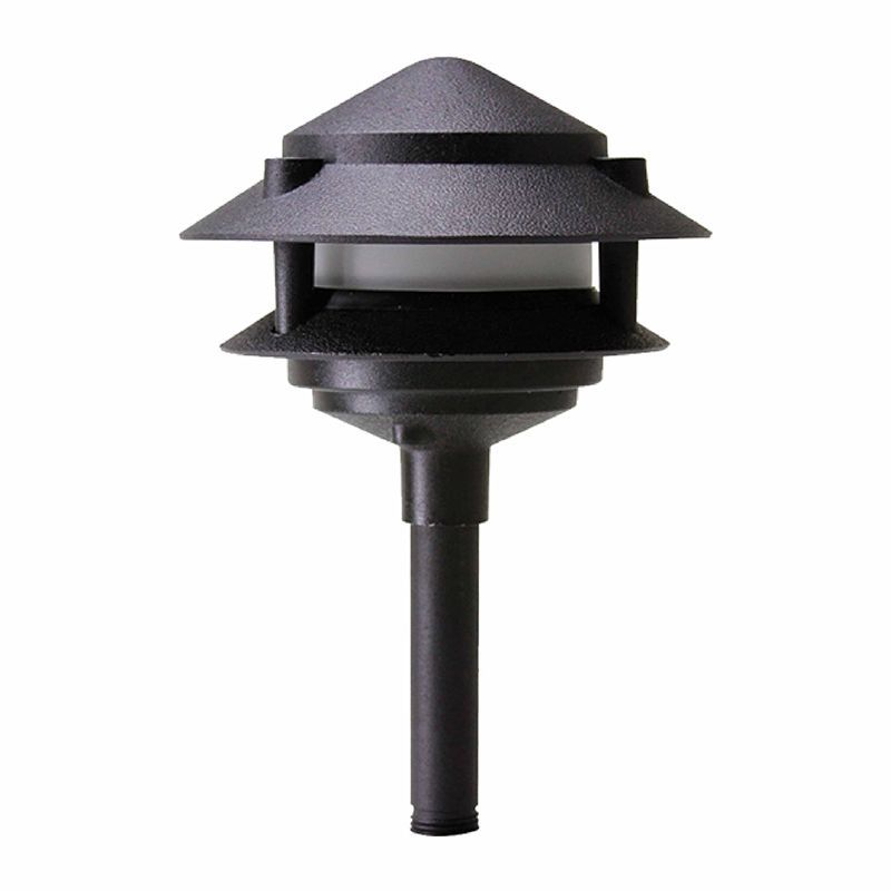 Westgate Mfg 2-Tier Pagoda Area Light, 3W, 200lm, 3000K, 12VAC/DC, Black, AA-145-BK