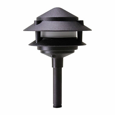 Westgate Mfg 2-Tier Pagoda Area Light, 3W, 200lm, 3000K, 12VAC/DC, Black, AA-145-BK