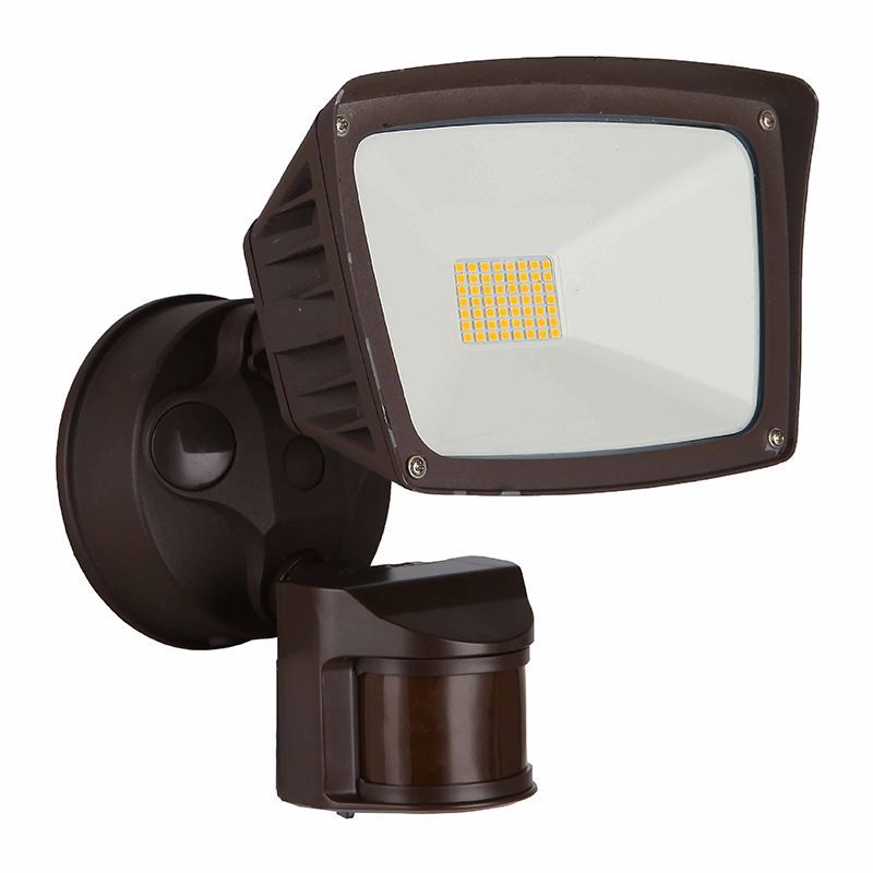 Westgate Mfg LED Square Head Security Light, 28W, 5000K, Motion Sensor, Bronze, SL-28W-50K-BZ-P