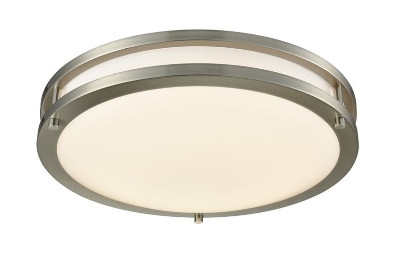 Westgate Mfg Ceiling Drum, 20W, CCT Selectable, TRIAC Dimming, 14 In., Brushed Nickel, FDL-14-MCT