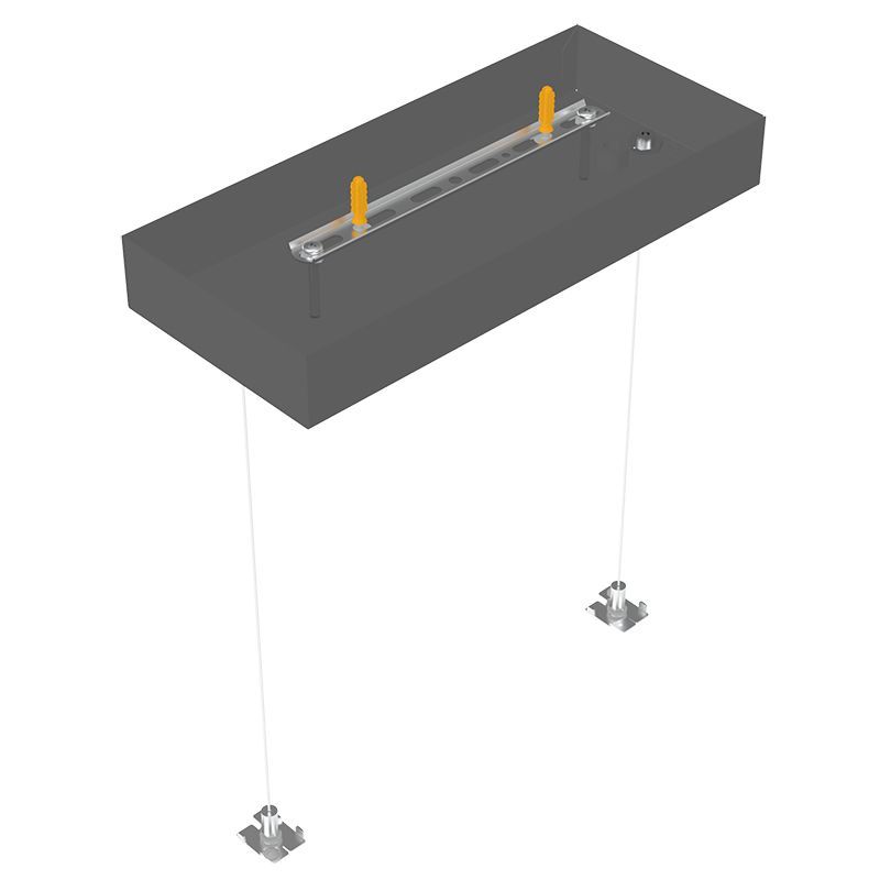 Westgate Mfg Suspension Canopy Rectangular, 12 Ft., Two Aircraft Cables, Up to 6 Ft. Fixtures, Black, SCL-CSR-12FT-BK
