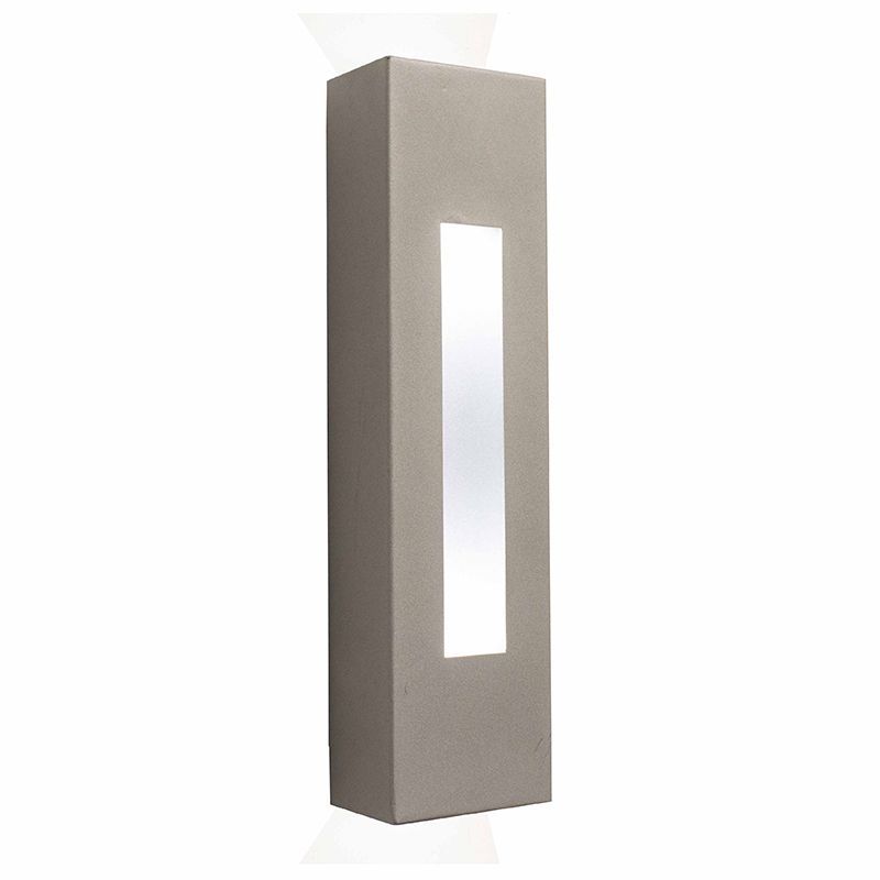 Westgate Mfg Crest Wall Sconce Light, 10W, 3000K, IP65, Silver, CRE-02-30K-SIL