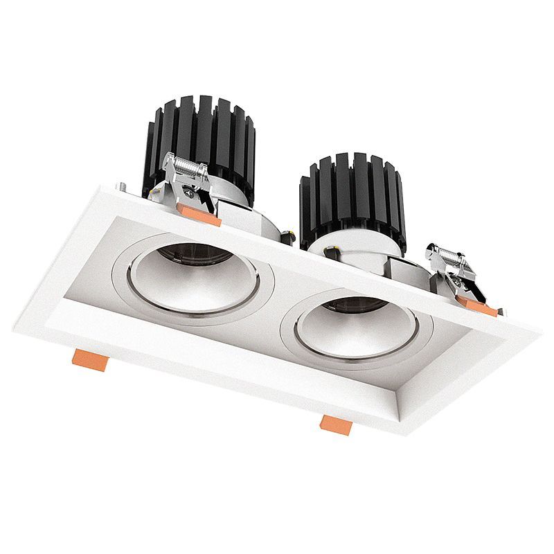 Westgate Mfg LRD Recessed Light, 20W, 3000K, CRI90, TRIAC Dimmer, 2-Slot White Trim, LRD-10W-30K-WTM2-WH