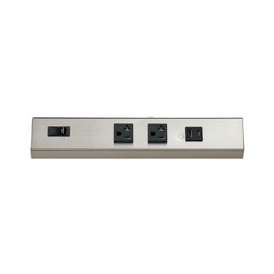 Westgate Mfg Angled Power Strip, 12 In., 2 Receptacle, 1 USB, 20A, Black, PSA-12-2R-1U-BN