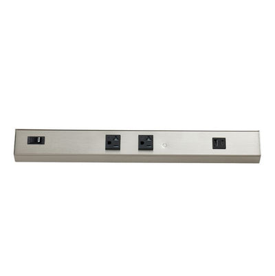 Westgate Mfg Angled Power Strip, 18 In., 2 Receptacle, 1 USB, 20A, Black, PSA-18-2R-1U-BN
