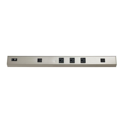 Westgate Mfg Power Strip, 24 In., 3-Receptacle, 2 USB, 20A, Black Nickel, PSA-24-3R-2U-BN