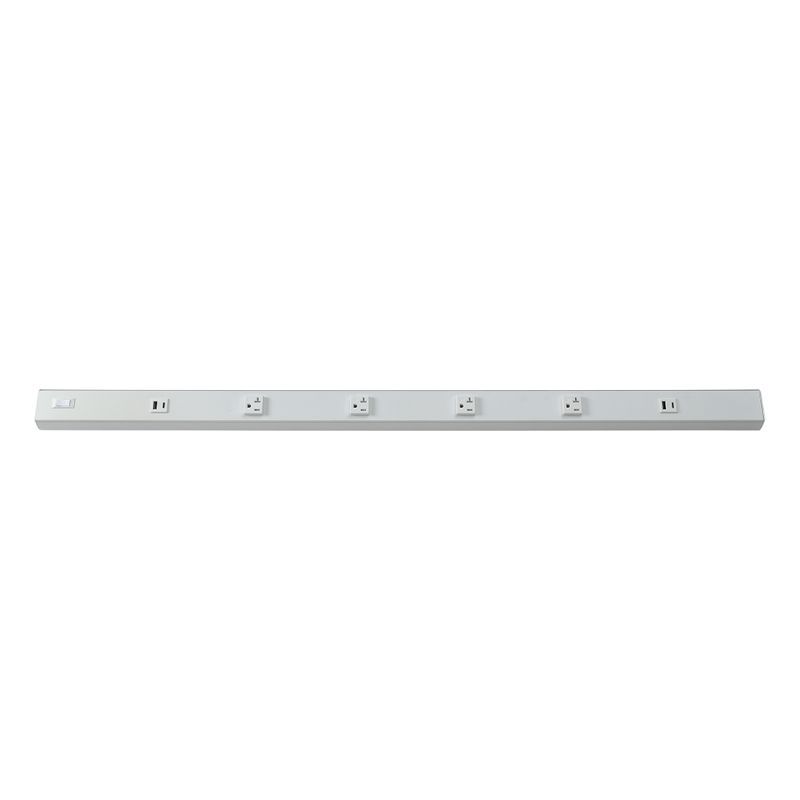 Westgate Mfg Power Strip, 42 In., 4-Receptacle, 2 USB, 20A, White, PSA-42-4R-2U-WH
