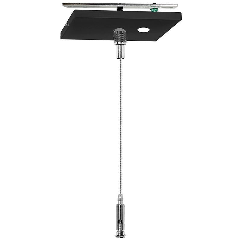 Westgate Mfg Single Square Suspension Canopy Set, 12 Ft, Power Side, Without Cord, Black, SCL-CSQ1P-12FT-NC-BK