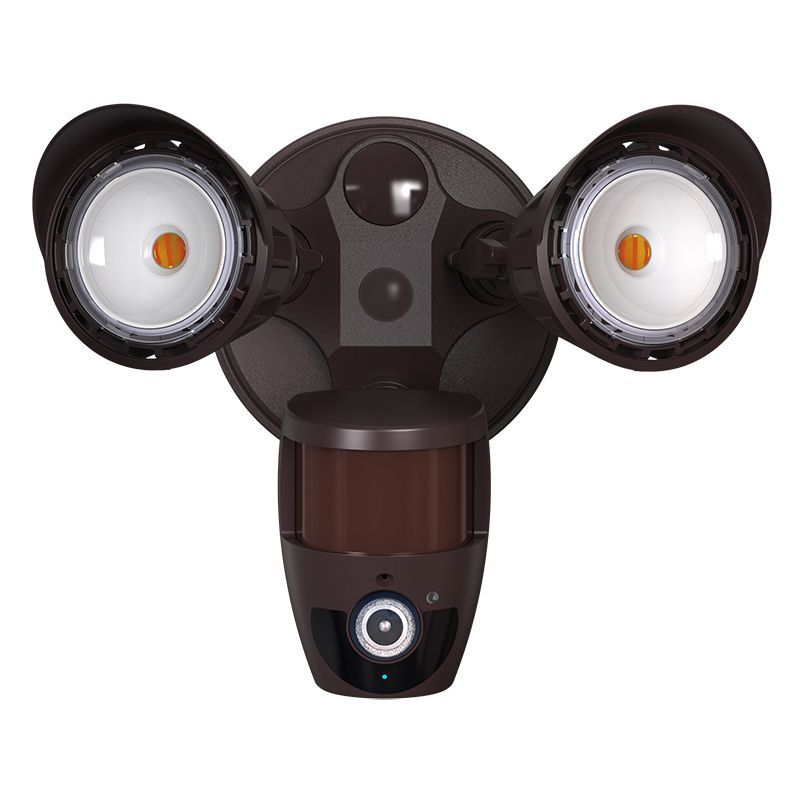 Westgate Mfg SL 2-Head Security Light, 20W, CCT Selectable, IP65, Built-in Camera, Bronze, SL-20W-MCT-BR-CAM