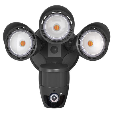 Westgate Mfg 3-Head LED Security Light, 30W, CCT Selectable, Built-in Camera, Black, SL-30W-MCT-BK-CAM