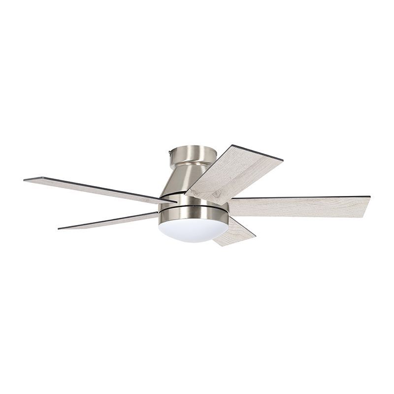 Westgate Mfg 42 In. DC 5-Blade Ceiling Fan and Light, 18W, CCT Selectable, CRI90, Remote, Brush Nickel/Light Oak, WFL-DC-120-RC-5B-42-MCT5-BN-OK