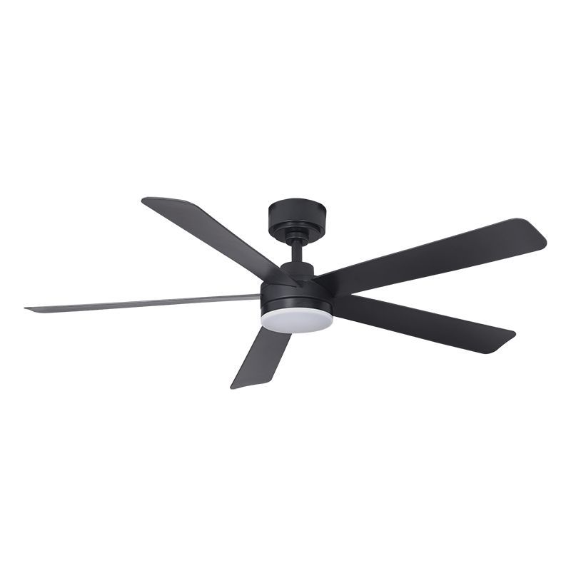 Westgate Mfg 52 In. DC 5-Blade Ceiling Fan and Light, 18W, CCT Selectable, CRI90, Remote, Matte Black, WFL-DC-121-RC-5B-52-MCT5-BK-BK