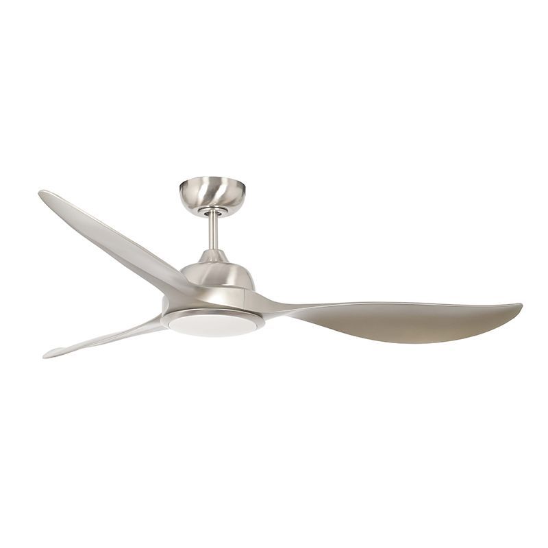 Westgate Mfg 56 In. DC 3-Blade Ceiling Fan and Light, 22W, CCT Selectable, CRI90, Remote, Brush Nickel/Silver, WFL-DC-123-RC-3B-56-MCT5-BN-NW