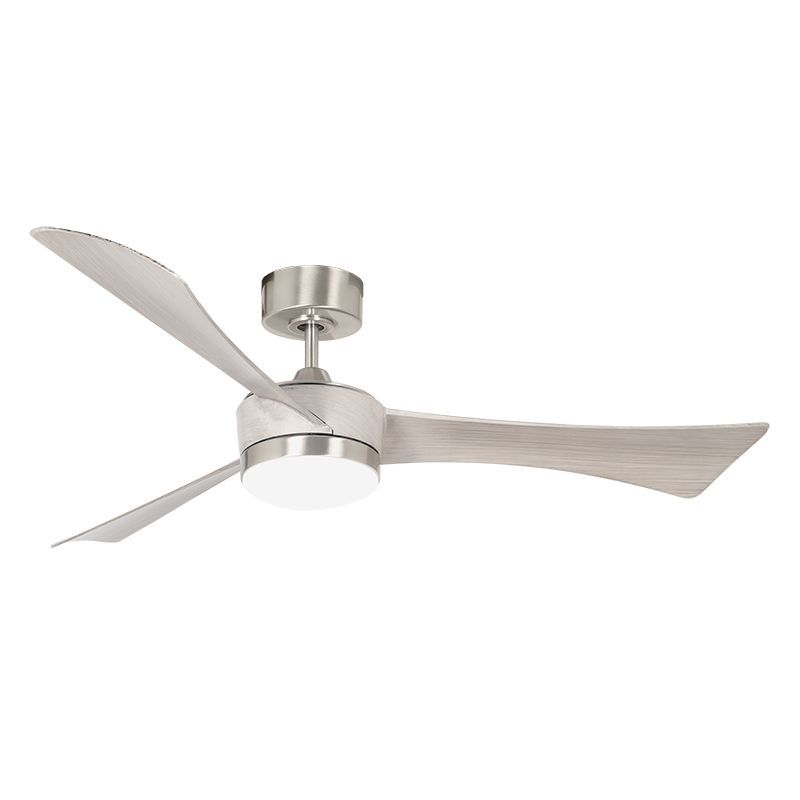 Westgate Mfg 52 In. DC 3-Blade Ceiling Fan and Light, 22W, CCT Selectable, CRI90, Remote, Brush Nickel/Natural Wood, WFL-DC-124-RC-3B-52-MCT5-BN-NW