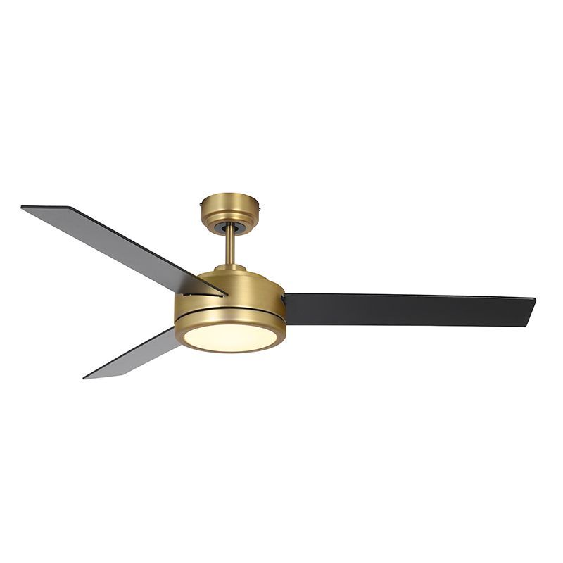 Westgate Mfg 52 In. DC Ceiling Fan with Light, 18W, CCT Selectable, CRI90, Remote, Gold, Reversible Black/Grey Blades, WFL-DC-125-RC-3B-52-MCT5-GD-BK