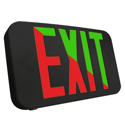 Westgate Mfg XTU Compact Modern Exit Sign, Bi-Color Red/Green, 277V, Two Circuits, Black, XTU-RG-BK-2C-277V