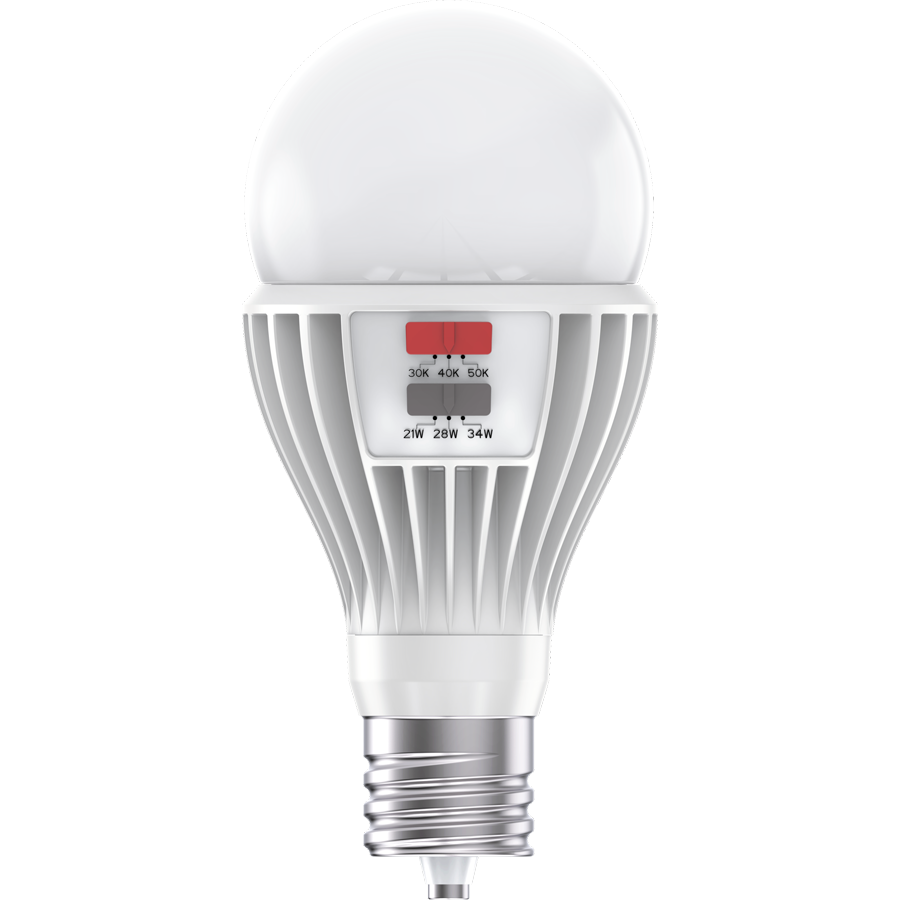 RAB Lighting PS30 A-Line Bulb, 21/28/34W, CCT Selectable, EX39 Base, Dimmable, 120-277V, PS30-34S-EX39-CCT Selectable-DIM-UNV
