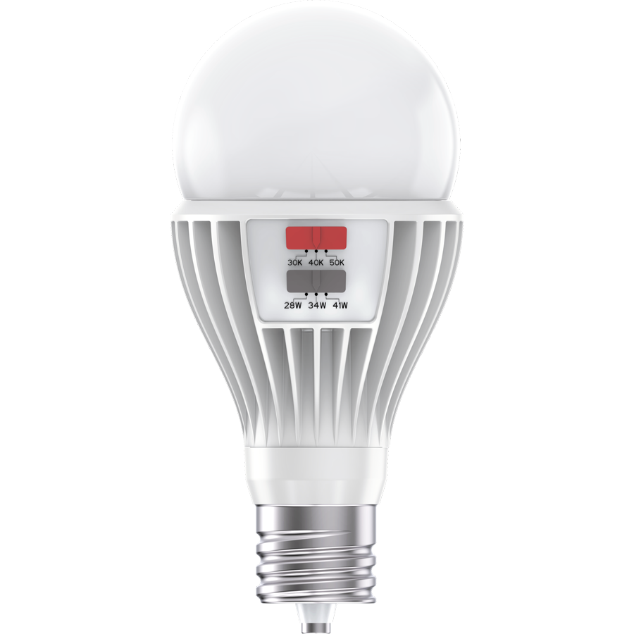 RAB Lighting PS30 A-Line Bulb, 28/34/41W, CCT Selectable, EX39 Base, Dimmable, 120-277V, PS30-41S-EX39-CCT Selectable-DIM-UNV