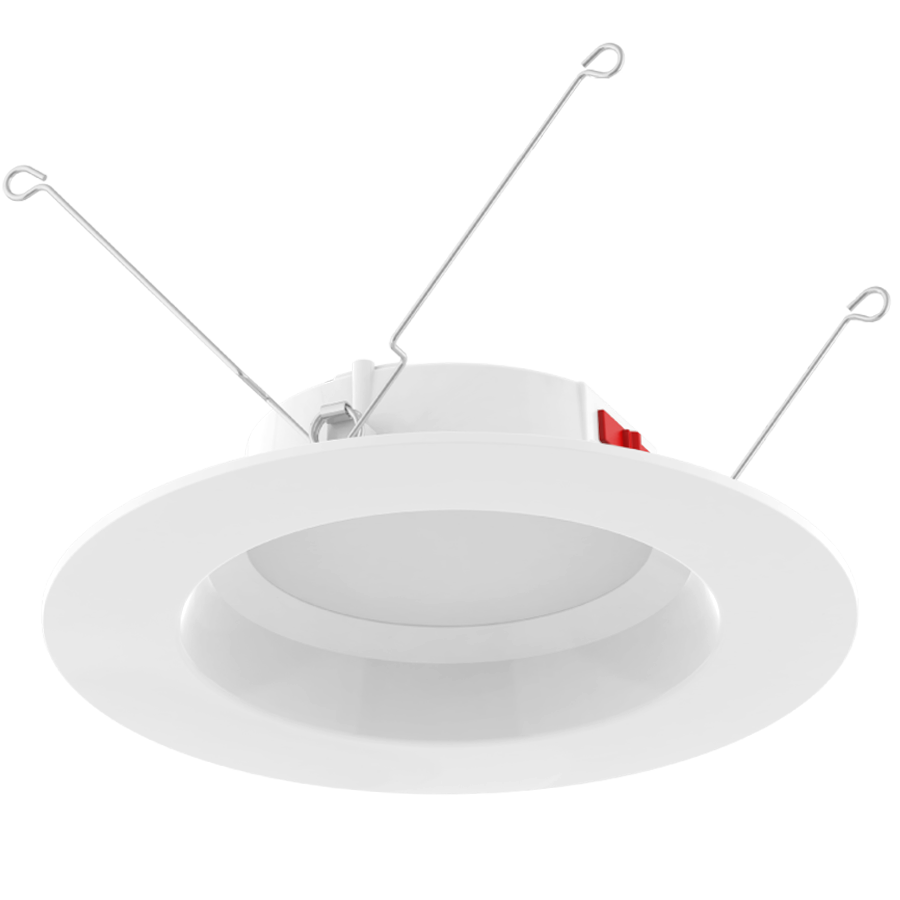 RAB Lighting R34 6" LED Retrofit Downlight, Smooth Reflector, CCT Selectable, 120V, White, R34-6