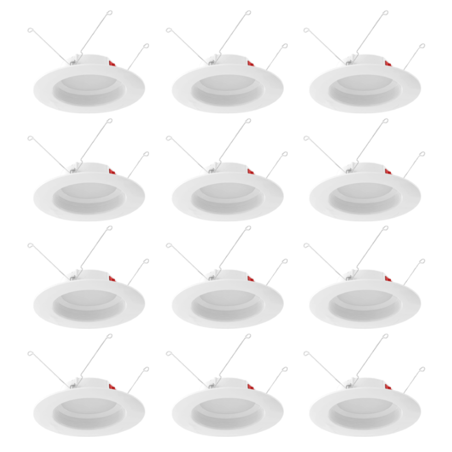 RAB Lighting R34 6 In. Round Retrofit Baffle, 10W, CCT Selectable, CRI90, E26, White, R34-6B/BP