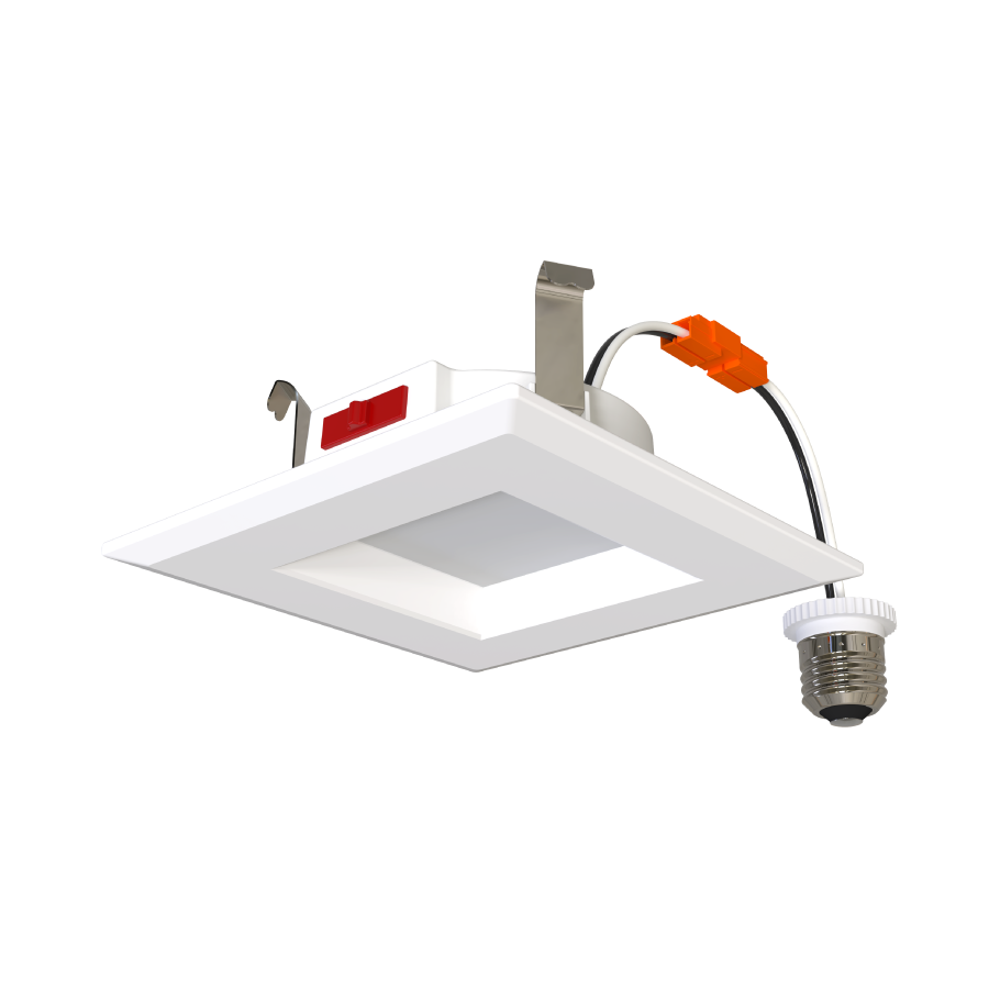 RAB Lighting R34S 4 In. Square Retrofit, 6W, CCT Selectable, CRI90, TRIAC/ELV, White, R34S-4