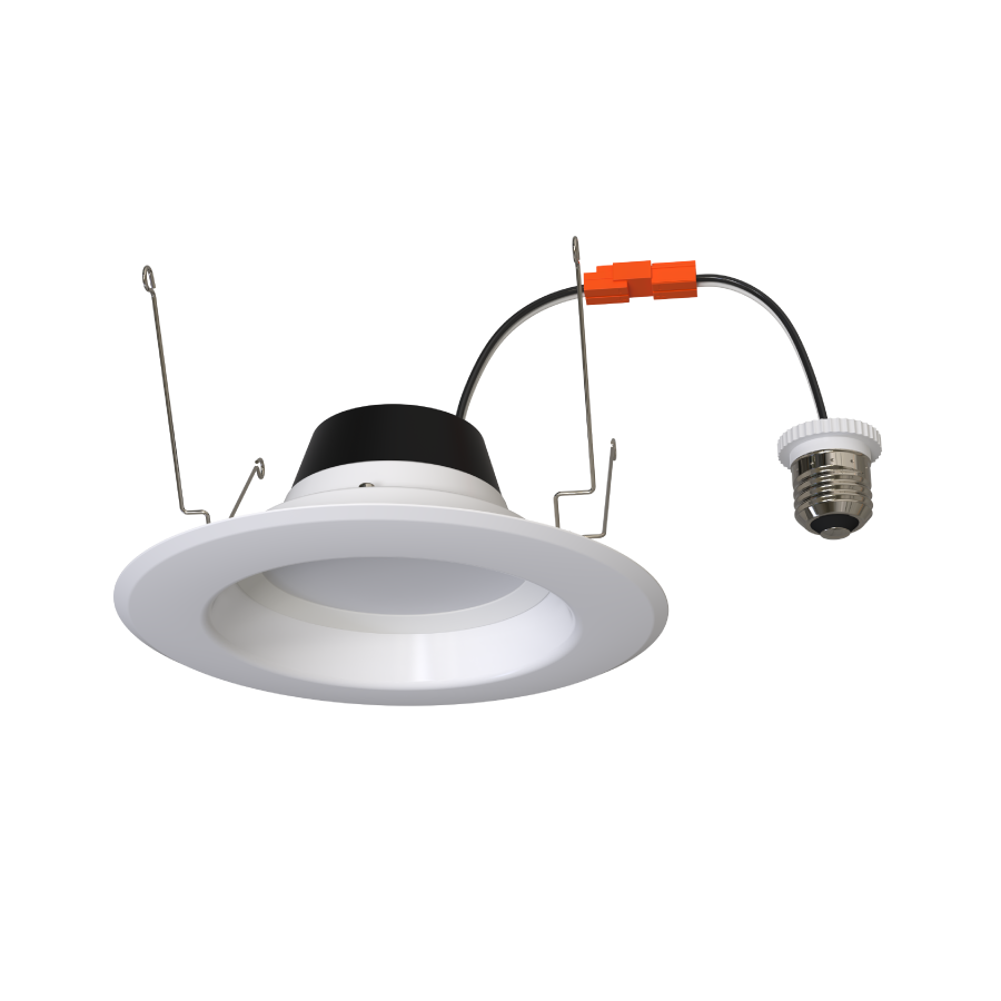 RAB Lighting R34X 6 In. Retrofit Downlight, 14/11/7.5W, CCT Selectable, CRI90, TRIAC/ELV, White, Smooth Trim, R34X-6
