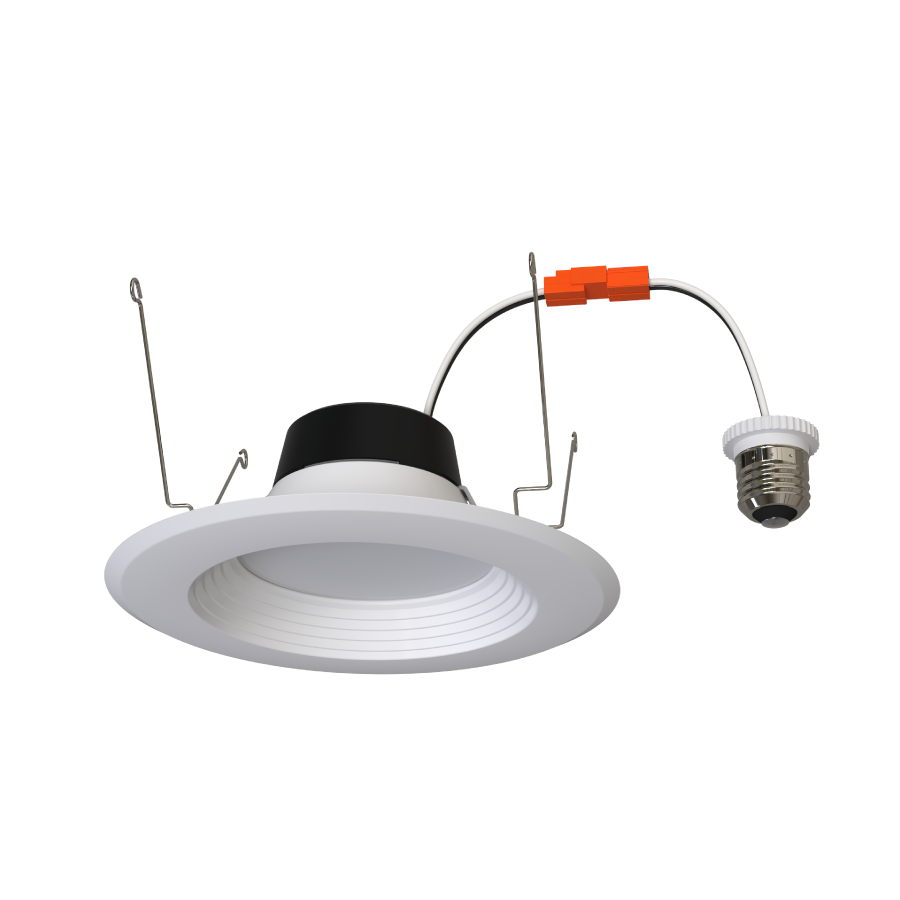 RAB Lighting R34X 6 In. Retrofit Downlight, 14/11/7.5W, CCT Selectable, CRI90, TRIAC/ELV, White, Baffle Trim, R34X-6B