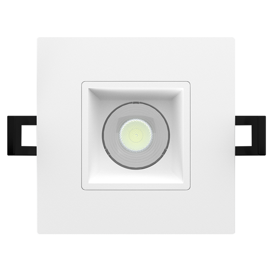 RAB Lighting 3" 15 Watt Square Deep Regressed LED Downlight, Baffle, CCT Selectable, 120V, R3S-15B