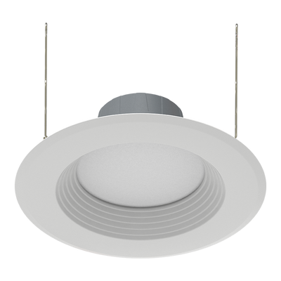 RAB Lighting R6R Retrofit Downlight, 8W, 5000K, CRI90, 6 In. Round, White Baffle, R6R8950120WB