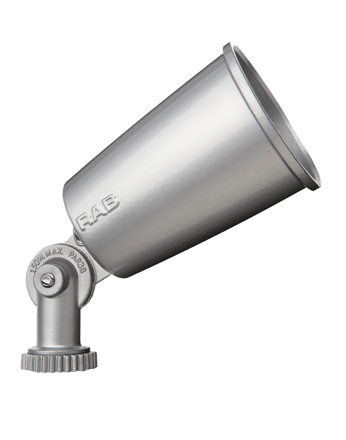RAB Lighting R90 Flood Light, 150W, PAR38, Economy, Silver Gray, R90S