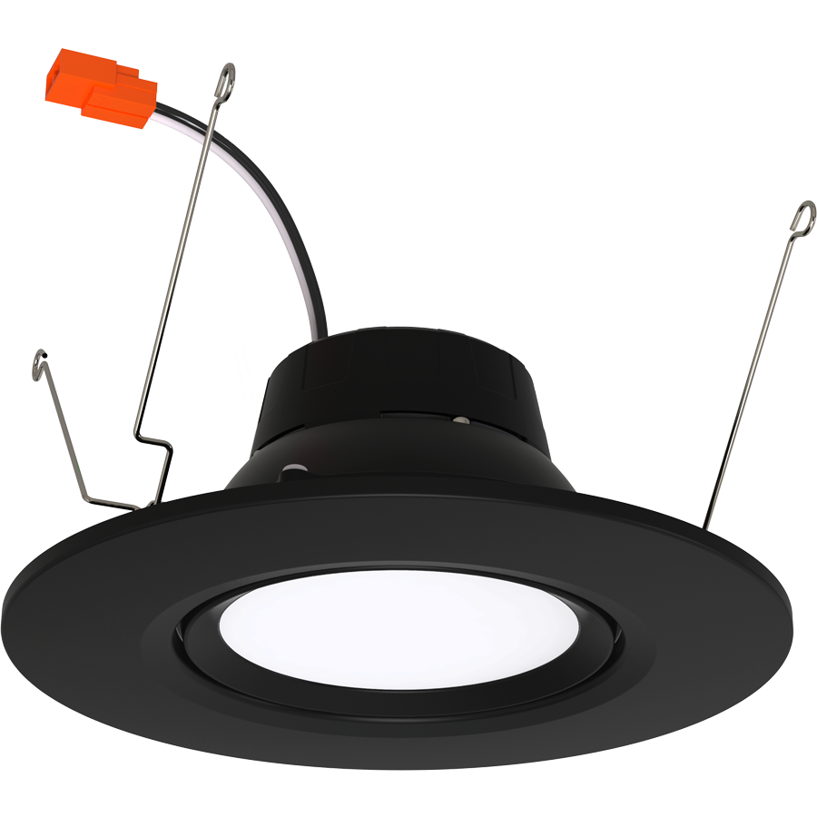 RAB Lighting RA6R Retrofit Downlight, 11W, 5000K, CRI90, 6 In., Black, RA6R119FA120BS