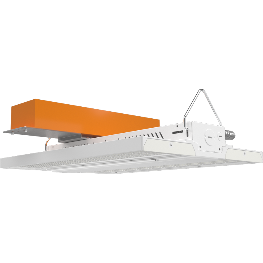 RAB Lighting RBAY15S Linear High Bay, 130/100/80W, CCT Selectable, 480V, Battery Backup, White, RBAY15S/480/E