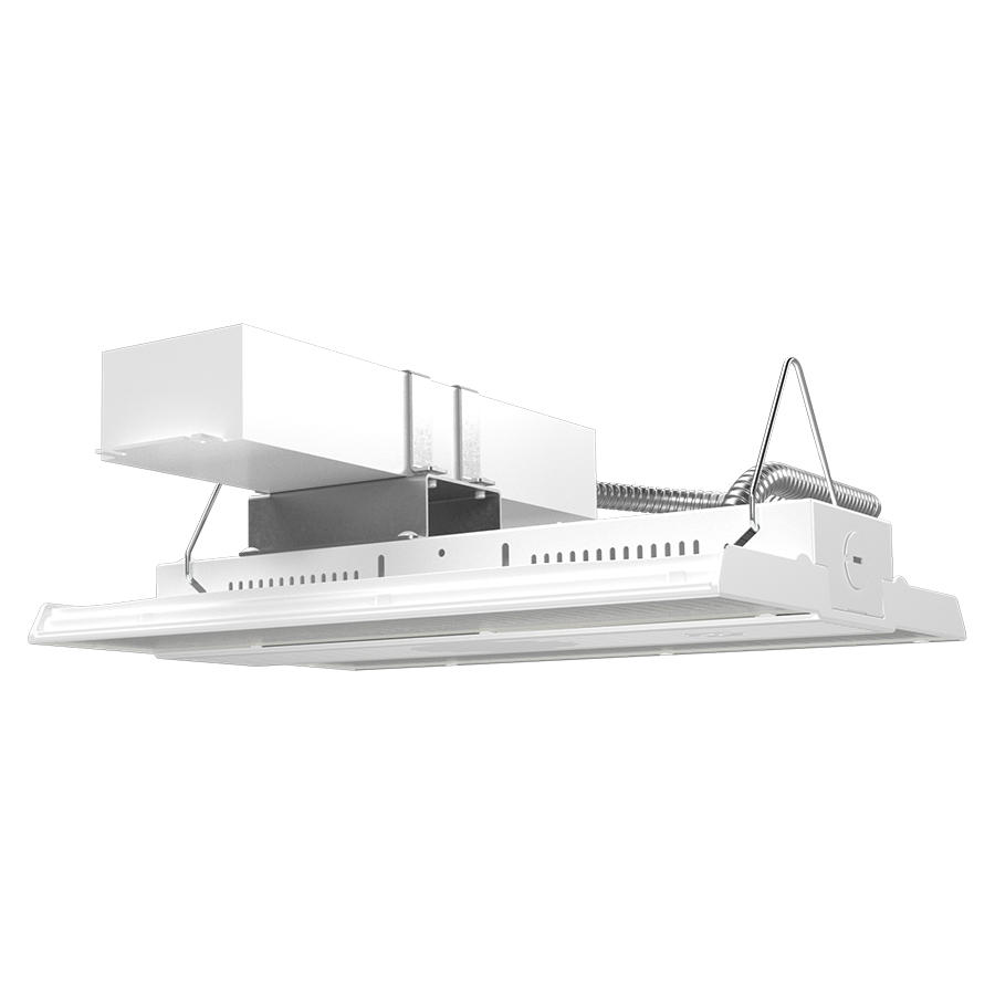 RAB Lighting RBAY17 Linear High Bay, 130/100/80W, CCT Selectable, Battery Backup, High Output, White, RBAY17SHO/E