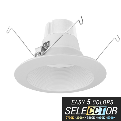 Elite Lighting REL637-1200L-CCT Series LED Retrofit Baffle Trim, Color SeleCCTor 2700K/3000K/3500K/4000K/5000K (White, 5/6")