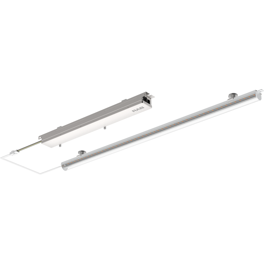 RAB Lighting RLB Retrofit Light Bar, 1 × 2 Ft., 20/15/10W, CCT Selectable, Clear Lens, RLB-2C