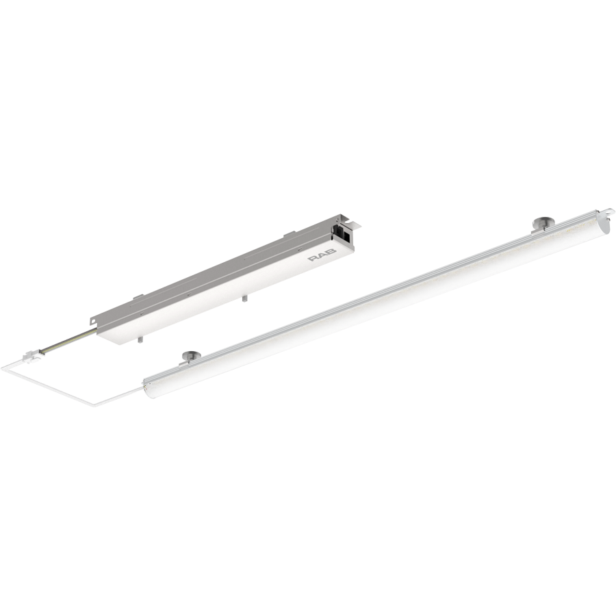 RAB Lighting RLB Retrofit Light Bar, 1 × 2 Ft., 20/15/10W, CCT Selectable, Frosted Lens, RLB-2F