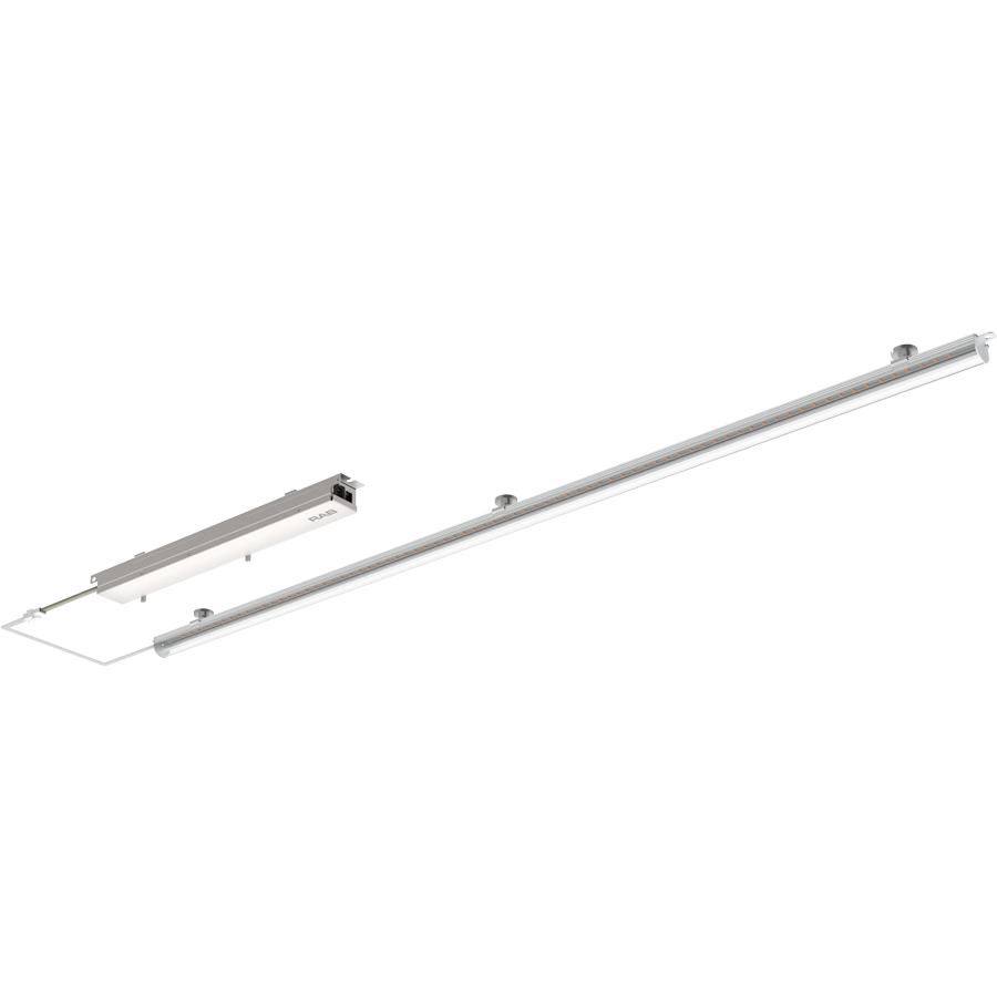 RAB Lighting RLB Retrofit Light Bar, 1 × 3 Ft., 25/20/15W, CCT Selectable, Clear Lens, RLB-3C