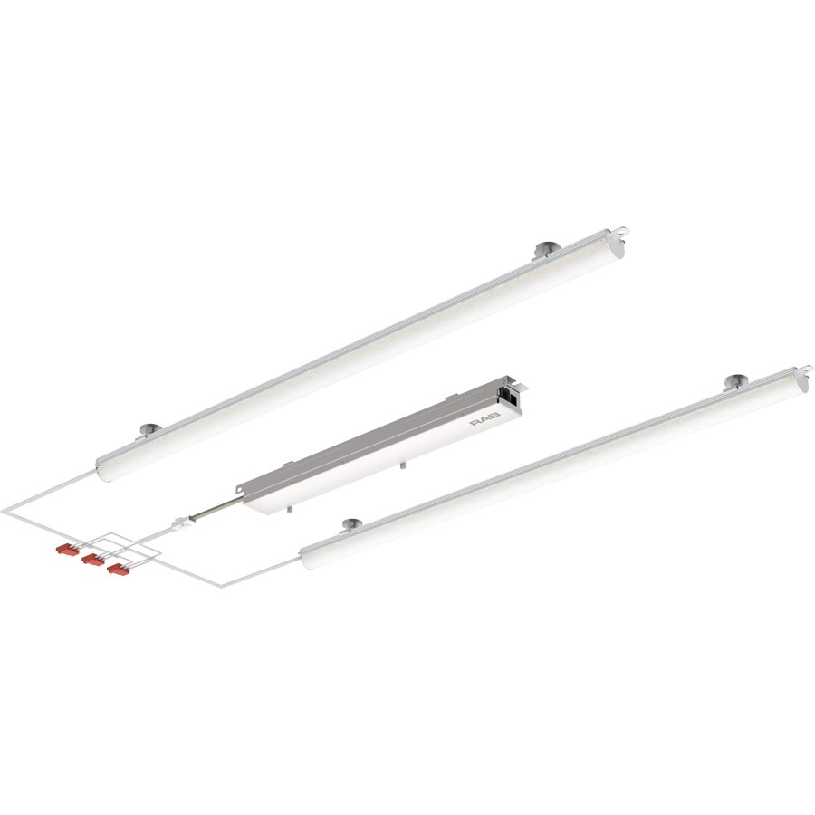 RAB Lighting RLB2 Retrofit Light Bar, 2x2 Ft., 40/35/30/25/20W, CCT Selectable, Frosted Lens, White, RLB2-2F