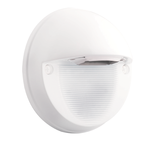 RAB Lighting SLED Steplight, 5W, 2700K, 5 In. Round, 12V/24V DC, White, SLEDR5YDCW