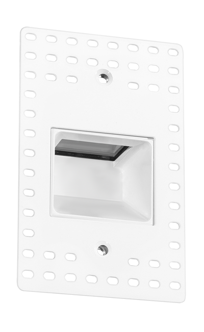 RAB Lighting 3 Watt Vertical Recessed LED Step Light, Trimless, 3000K, 92 Lumens, 120V, White, FSLEDV3YW/120/TL