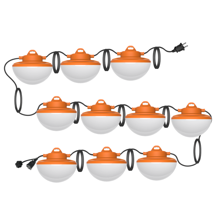 RAB Lighting String Light, 100W, 5000K, 12000 lm, 120V, Orange, STRING17-100