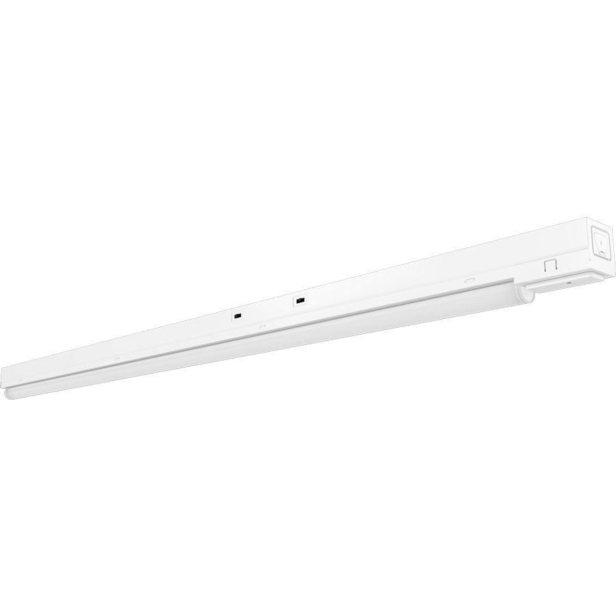 RAB Lighting STRP4 Linear Strip Light, 20/15/10W, CCT Selectable, Microwave Occupancy Sensor, LightCloud Blue, Battery Backup, White, STRP4/LCBS/MVS/E