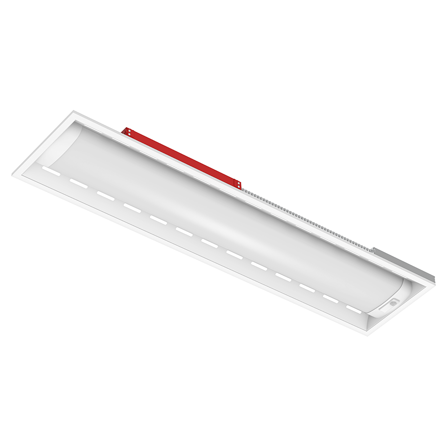RAB Lighting SWISH 1X4, 35/26/18W, CCT Selectable, Air Handling, LCBS, Battery Backup, White, SWISHAIR1X4/LCBS/E